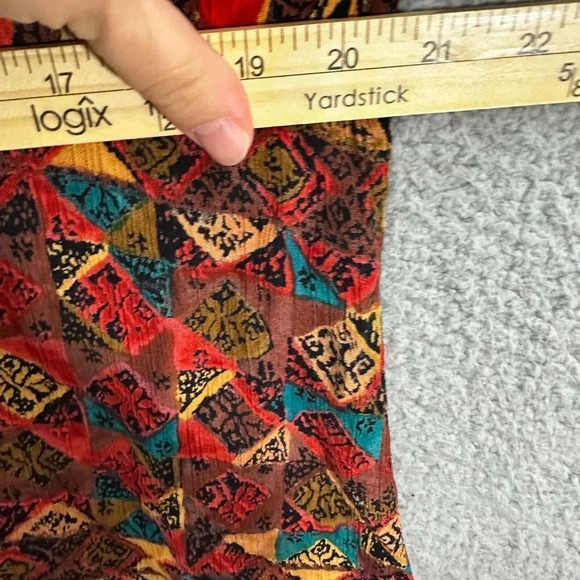 Rabbit Rabbit Rabbit designs top womens 14P red geometric art to wear up vtg - Picture 6 of 6